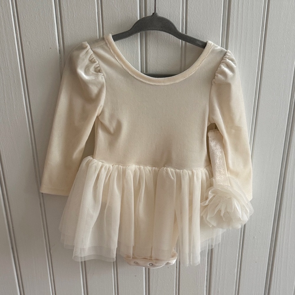 Baby Gap cream velvet dress/headband